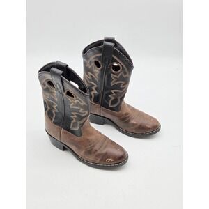 Cody James Boots Boys Size 13D Brown Leather Western Cowboy Round Toe Pull On